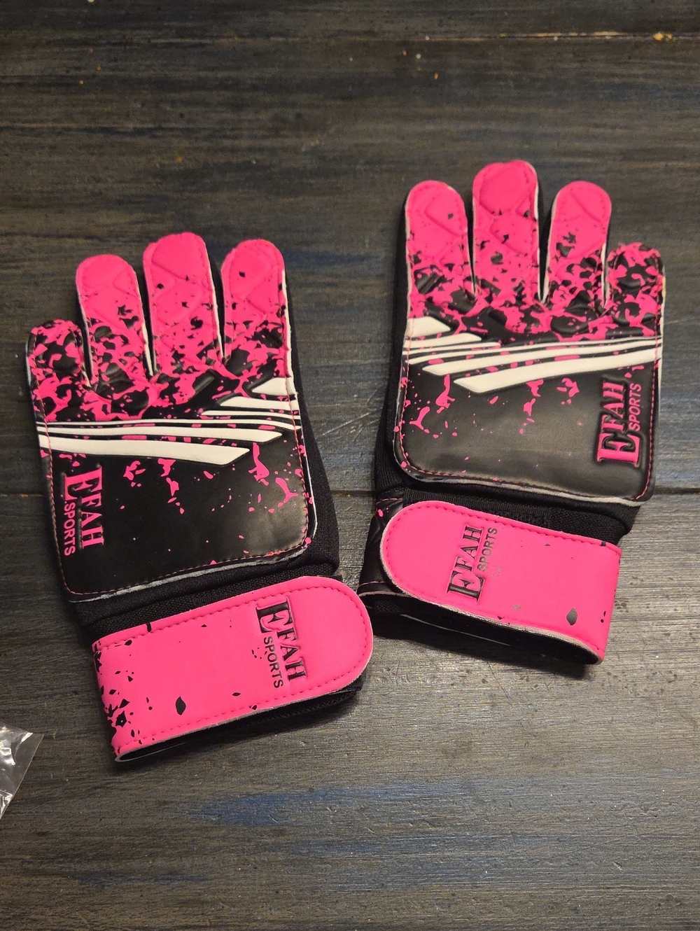 Kids Pink and Black Goalkeeper Gloves